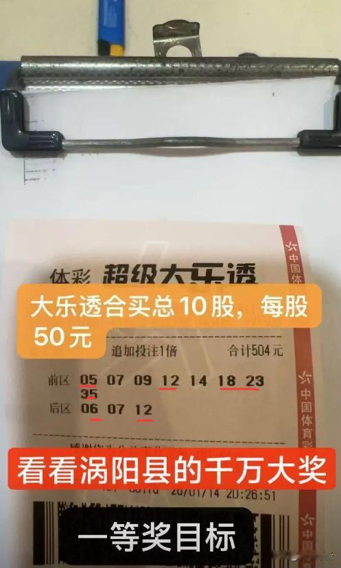 1229万头奖票亮相！安徽头奖出自亳州市涡阳县，中奖票为504元的8+3追加合买