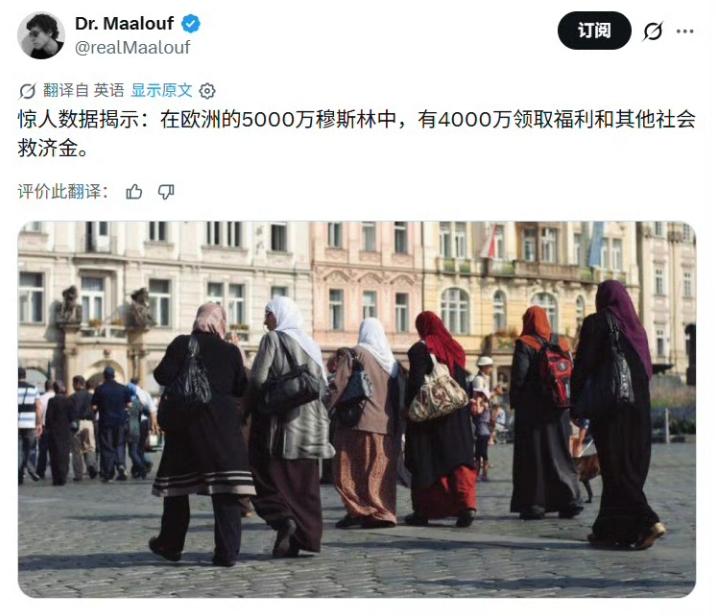 欧洲快被掏空了！全欧洲有5000万穆斯林，约有4000万靠领取福利和其他社会