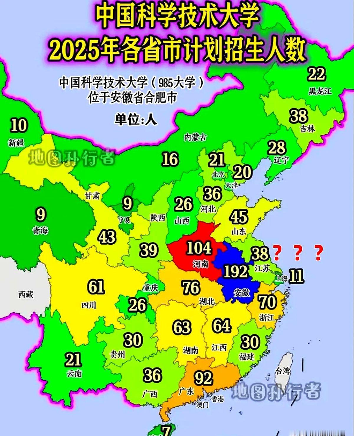 安徽你这样对待江苏，你好意思吗？没想到啊，中科大今年招生计划，江苏只有38人