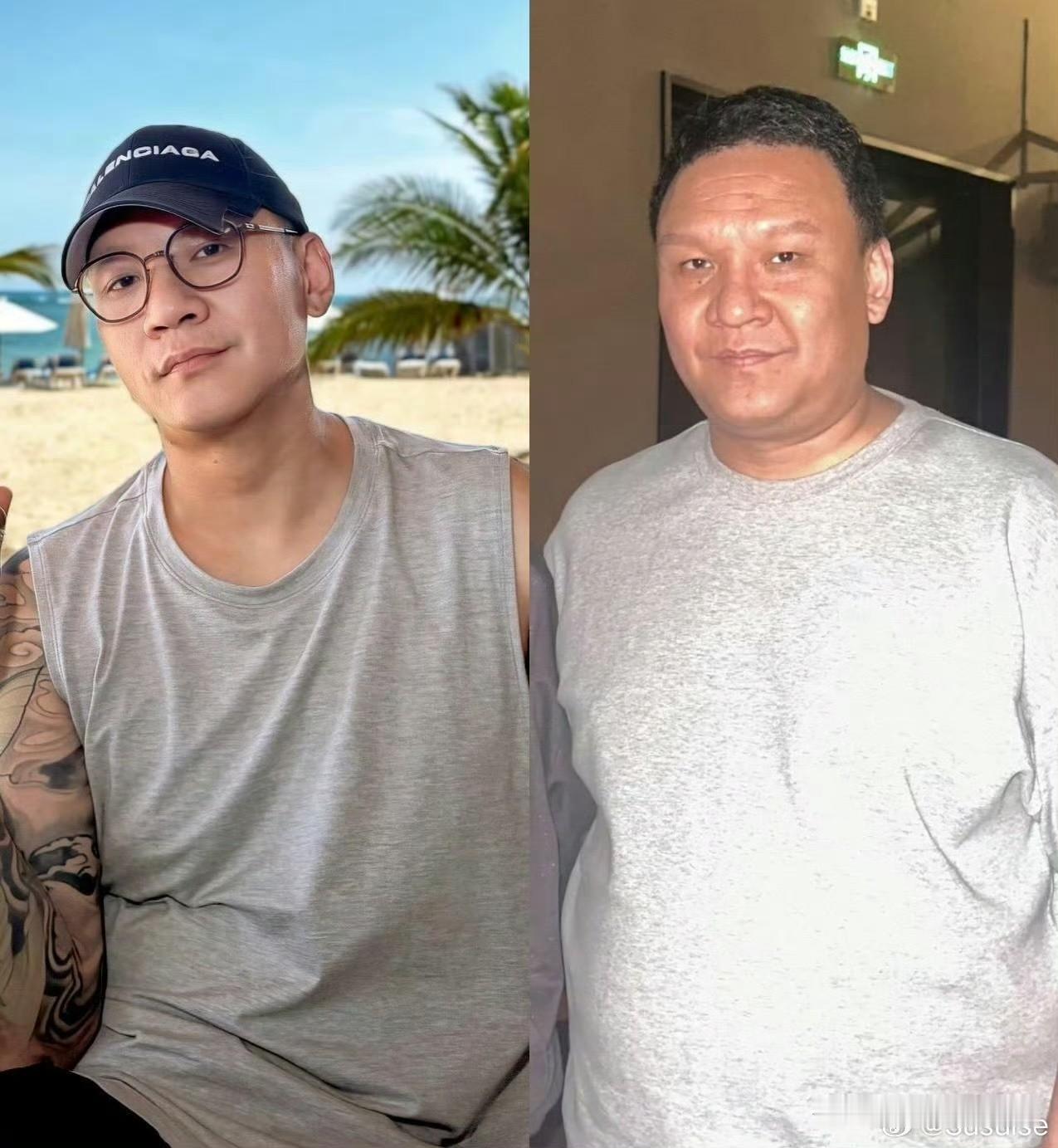 车澈前后外形反差堪称离谱，暴瘦之后完全判若两人。昔日体态丰腴，常和圈内好友大吃大