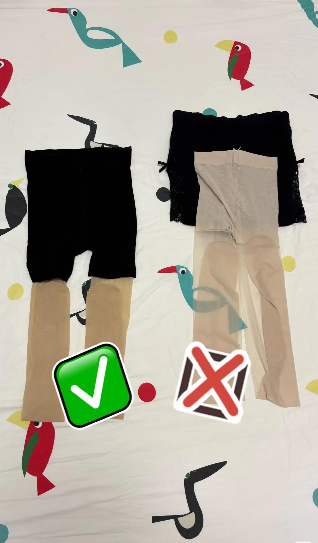 光腿神器的正确穿法。姐妹们，你们穿光腿神器是不是也跟我之前一样，生拉硬拽半天，累