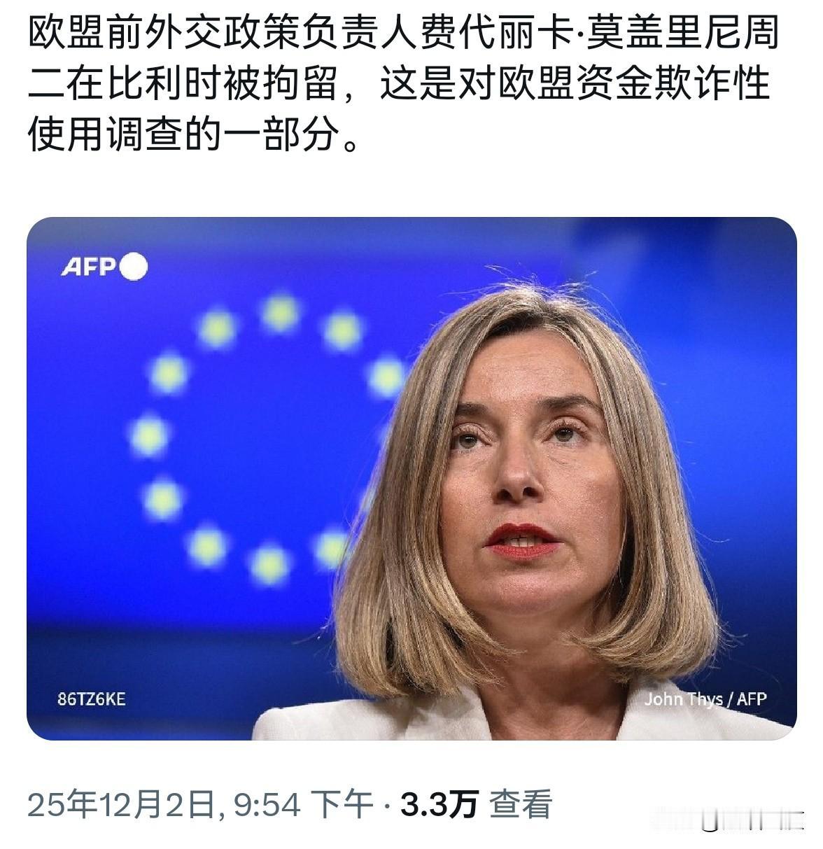 蛇鼠一窝要连根拔起？欧盟前外交事务一把手，卡拉斯的前任，同样也是冯德莱恩的“