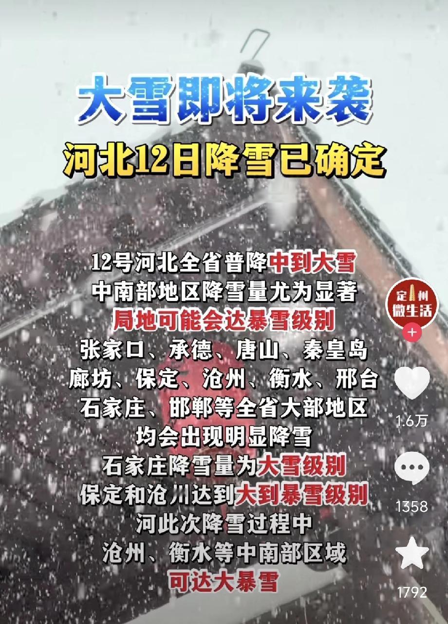 石家庄人盼雪疯了！就等大雪来，停工停课在家嗨！家人们谁懂啊！刷到石家庄要下