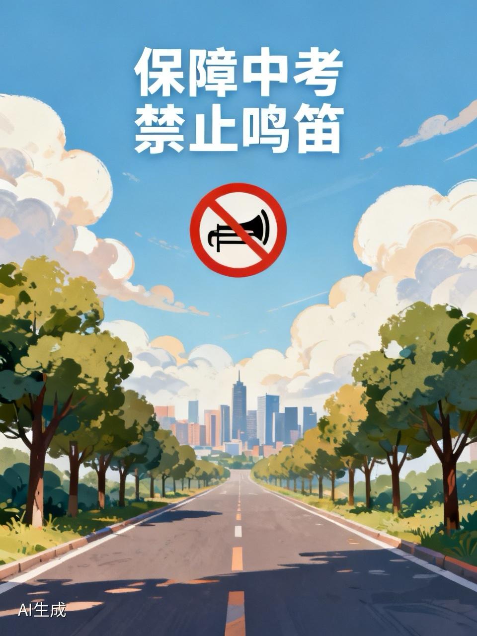 为了保障中考救护车禁止鸣笛？电视新闻上看到的。当时正在翻台，不是北京台就是天津台