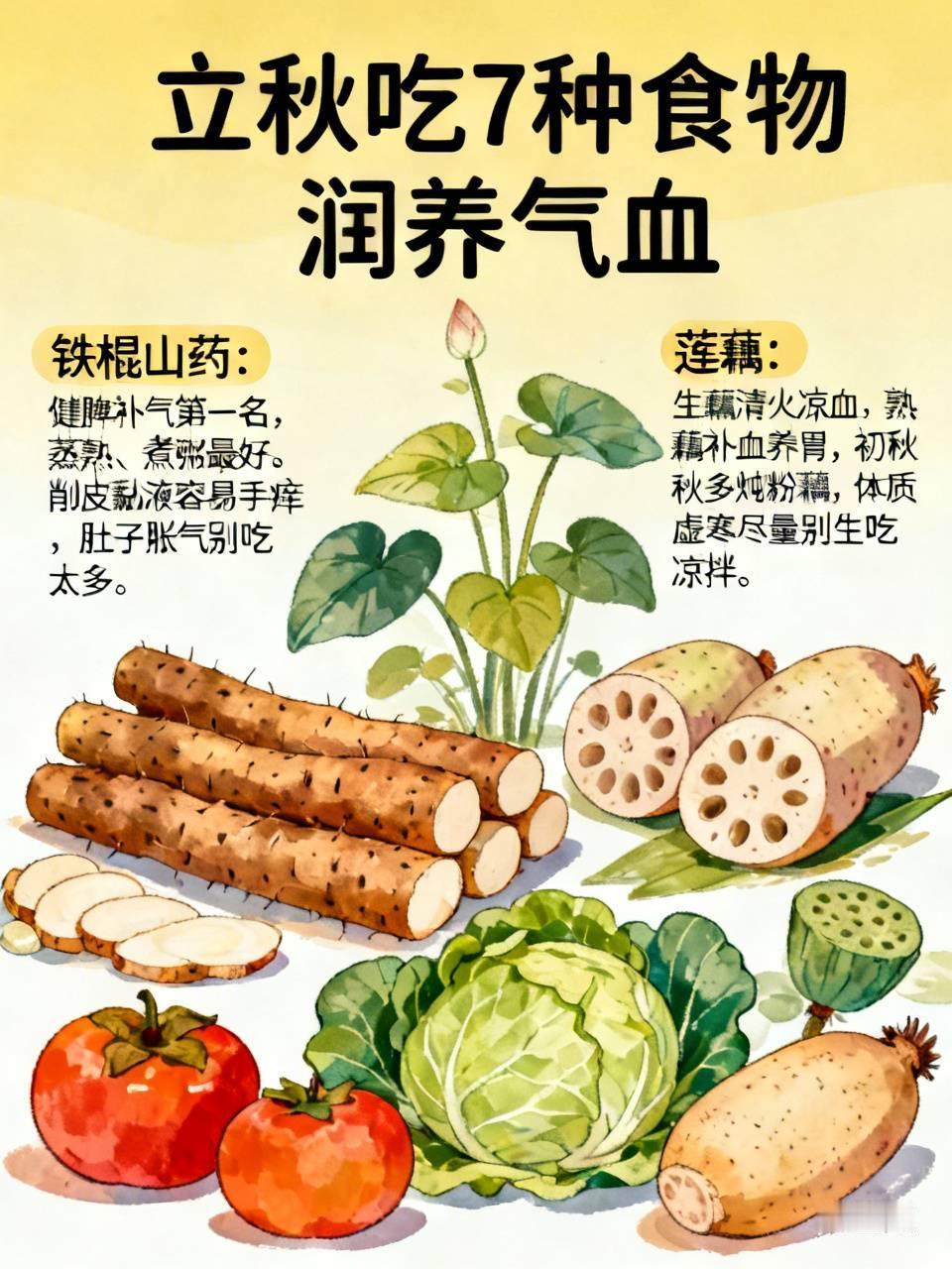立秋吃7种食物润养气血立秋一到，一边还有三伏天的暑湿气，一边秋燥悄悄找上门。