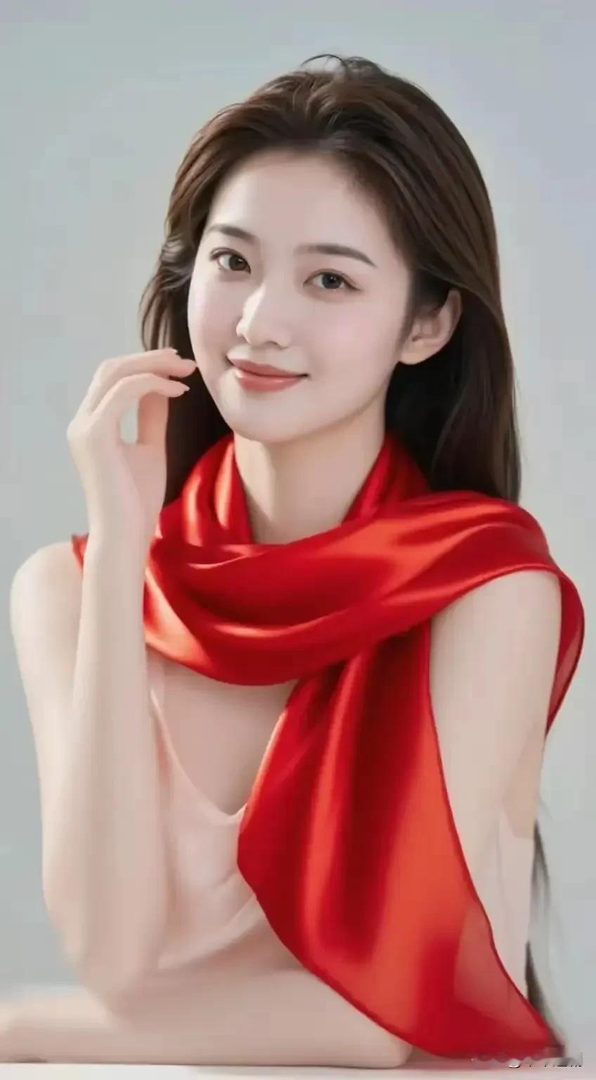 一抹红绸，在素净底色里晕开热烈。丝缎轻垂，是藏在温柔里的明艳，也是不被定义