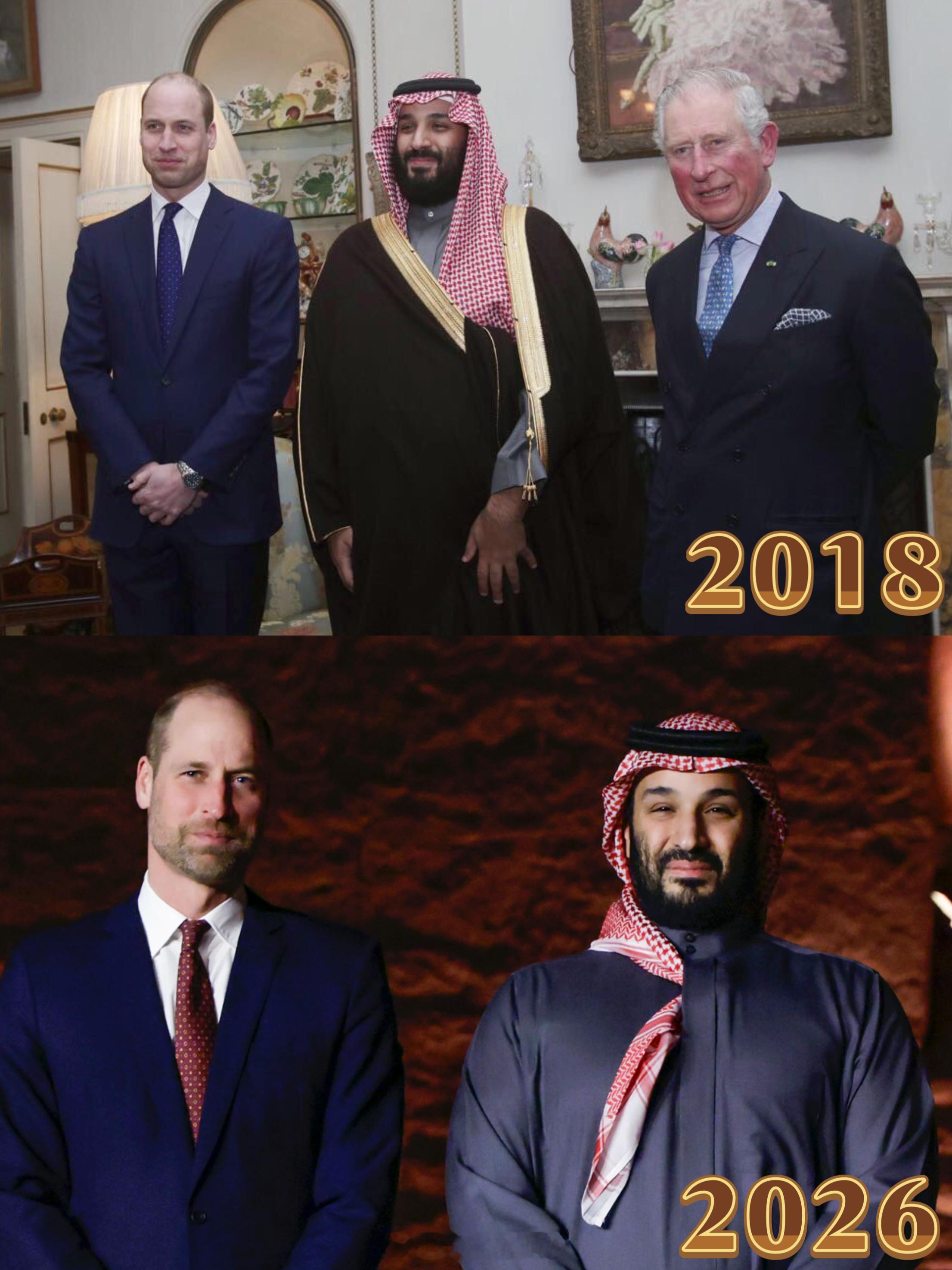 威廉王子2018➡️20262018年3月7日，沙特阿拉伯王储Mohamme