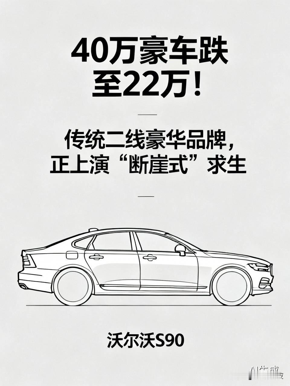 40万豪车跌至22万！传统二线豪华品牌，正上演“断崖式”求生曾经40万起