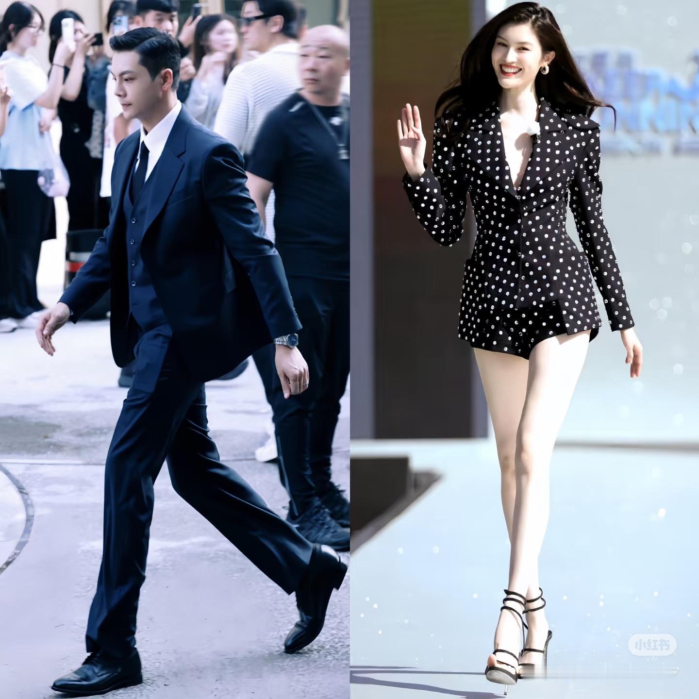 陈伟霆何穗挽手外出真的特别幸福，而且两位真的特别甜！真的很适配！！而且两位真的特