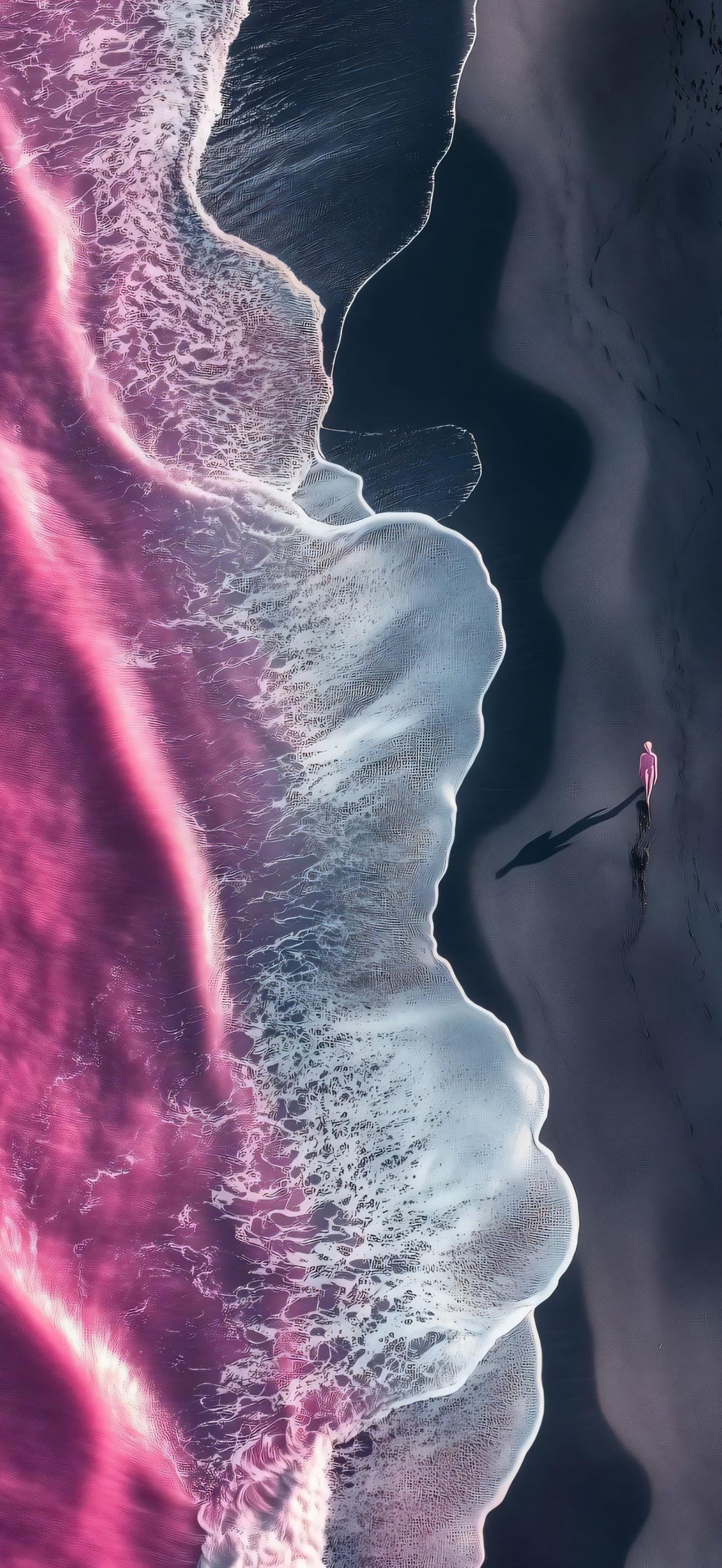 甜美黑粉氛围感壁纸