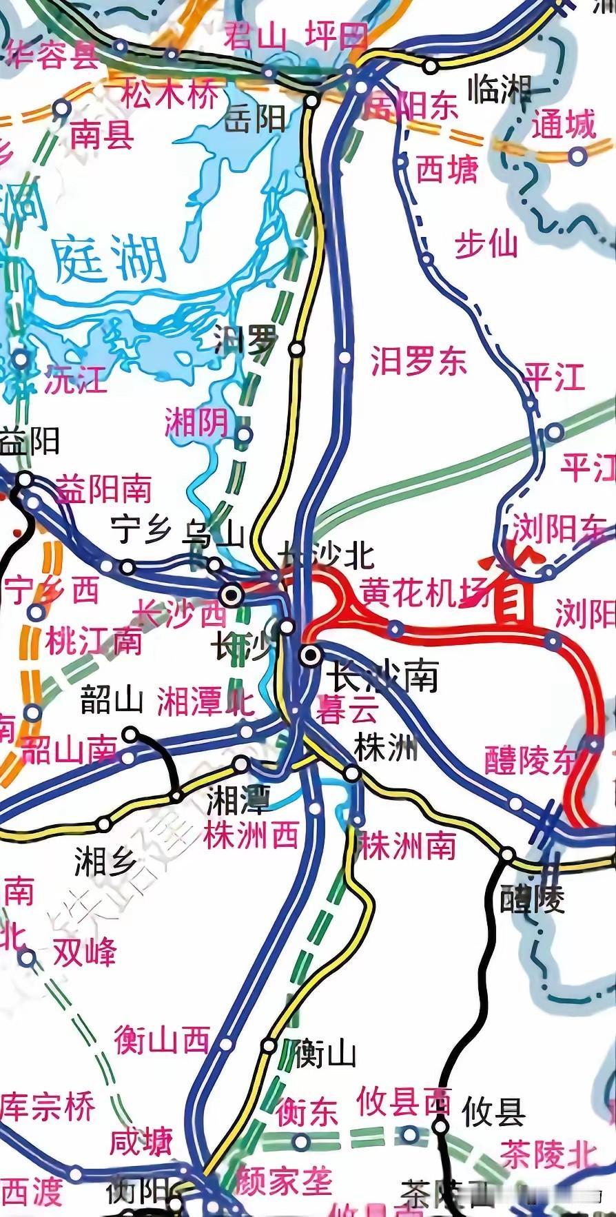 长赣高铁➕岳长衡城际，长株潭都市圈的轨道交通就完美了！目前长沙西高铁站建设当中