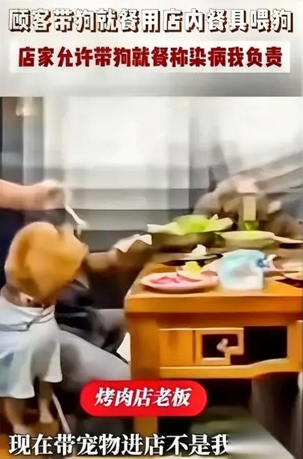 这烤肉店老板真的太敢说了最近马鞍山这事儿刚传出来就吵翻了天。俩顾客带狗进