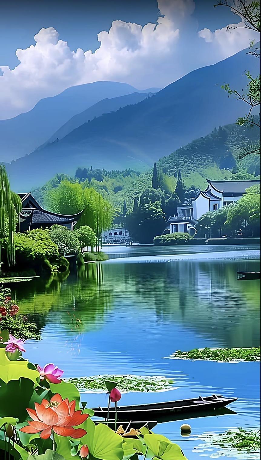 上联：碧水悠悠唤春归下联：青山隐隐留鹤在