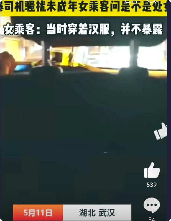 16岁女孩来武汉旅游，在路边招手摇来一辆出租车，上车后就被司机追问恋爱史，当女孩