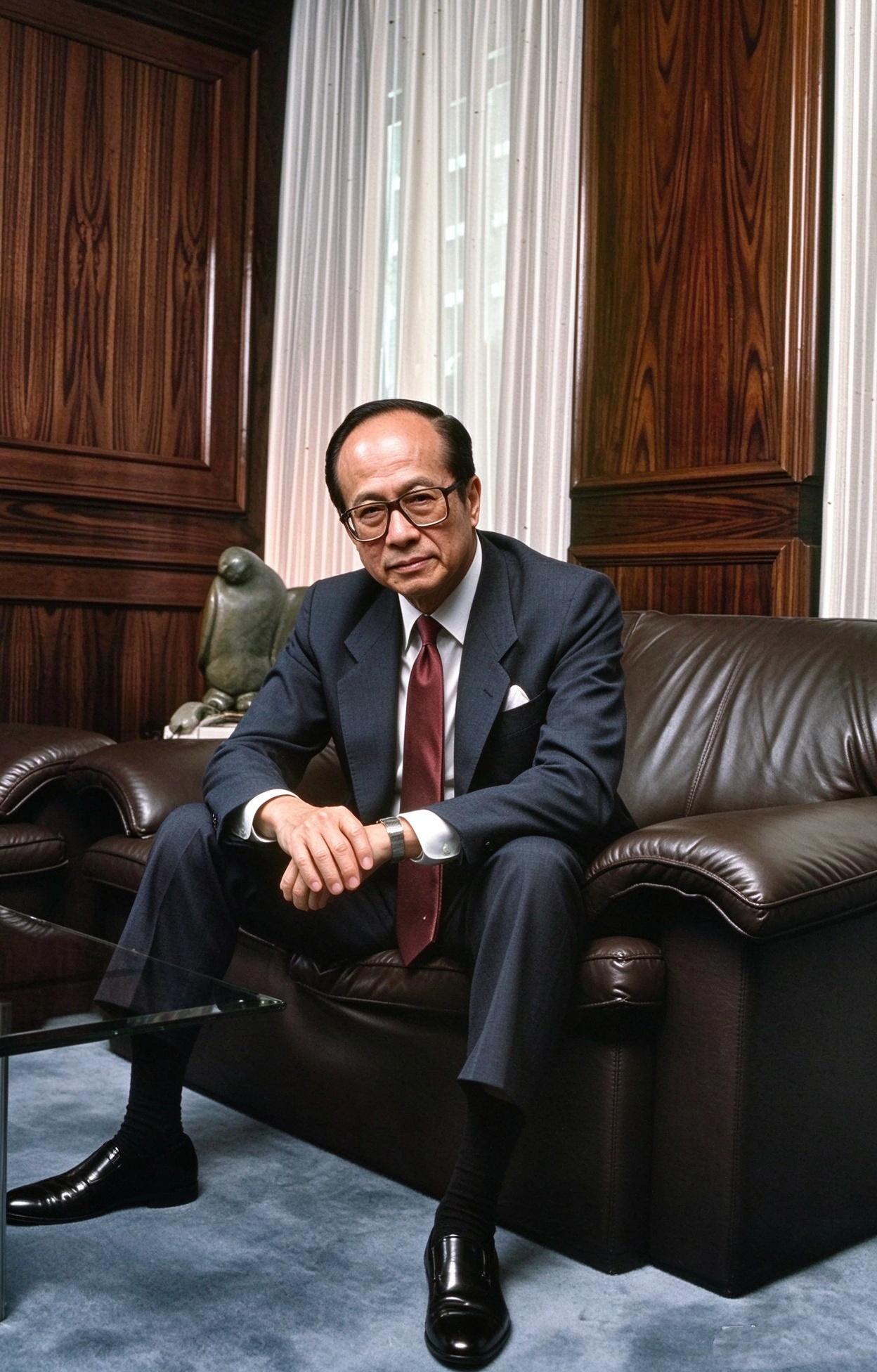 这是一九八一年的李嘉诚。这一年，李嘉诚五十三岁，眼神中充满了自信。一九八一年的