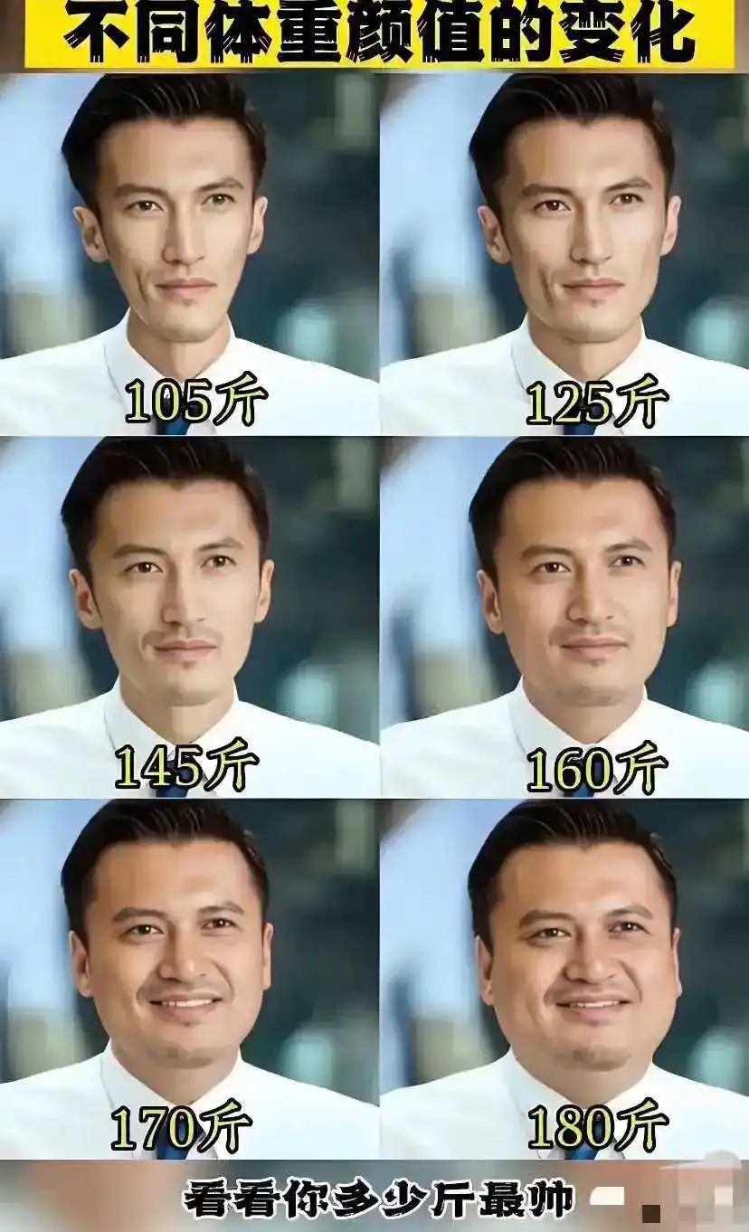 男人多少体重最合适，看图就知道了？