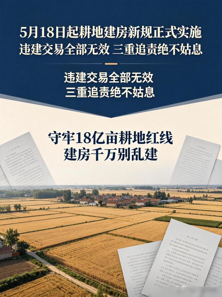 5月18日正式生效这次两高联合出台的耕地新规是真的动真格了，以前不少人抱着侥