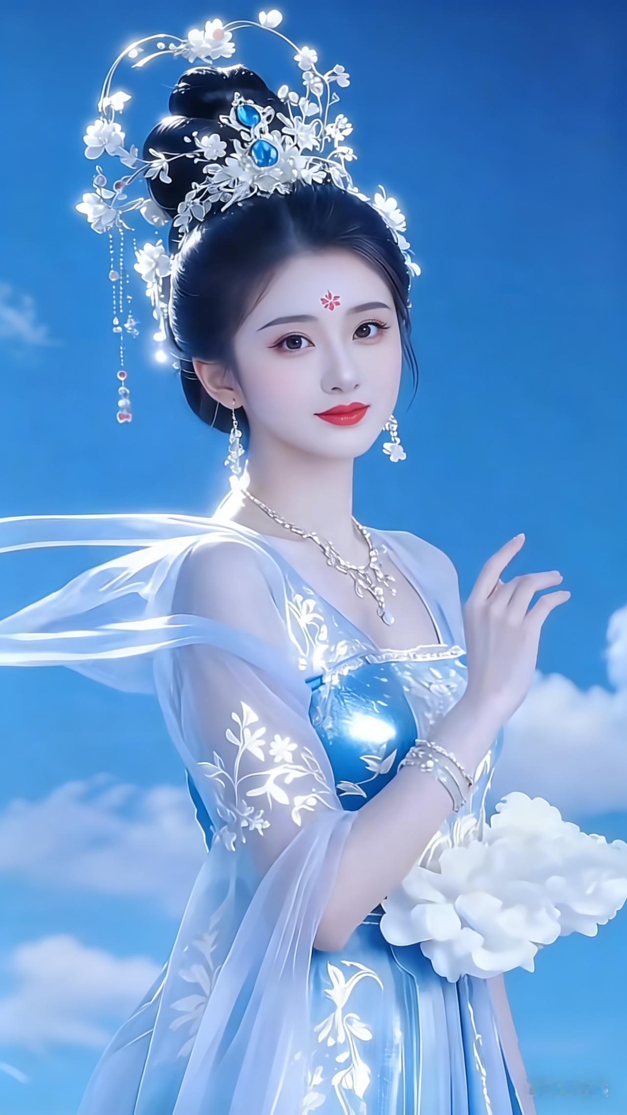 不得不说，仙气飘飘的汉服美人真的能惊艳时光！她那身汉服色彩超靓丽，衬得人端庄大方