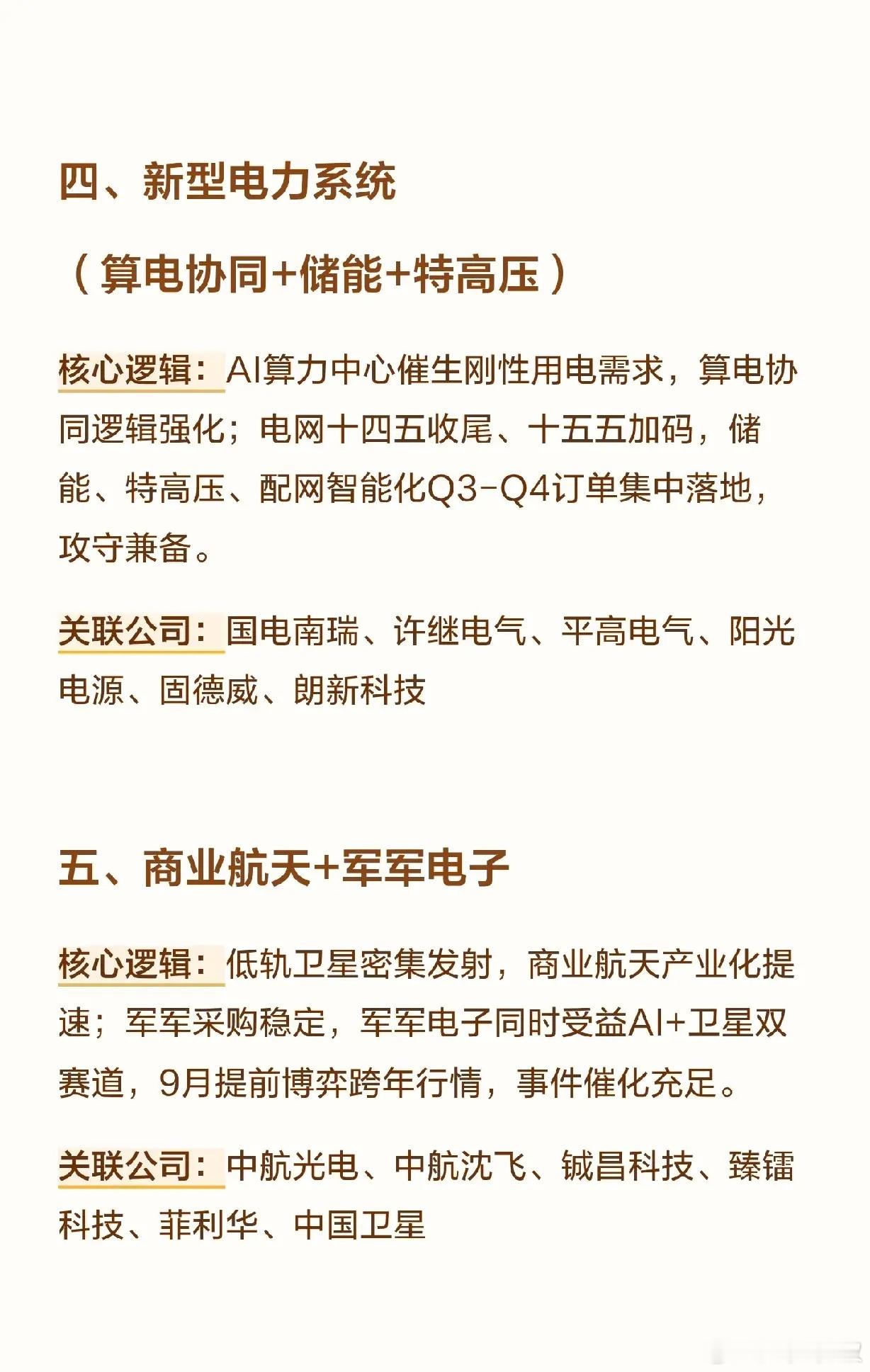 金九银十，把握金九行情！六大主线方向：消费电子、AI算力、人形机器人等方向梳理。