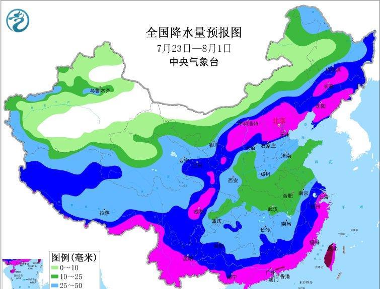 根据中央气象台预报，未来十天我国东南沿海大部、华北中北部、东北中南部地区雨水偏多