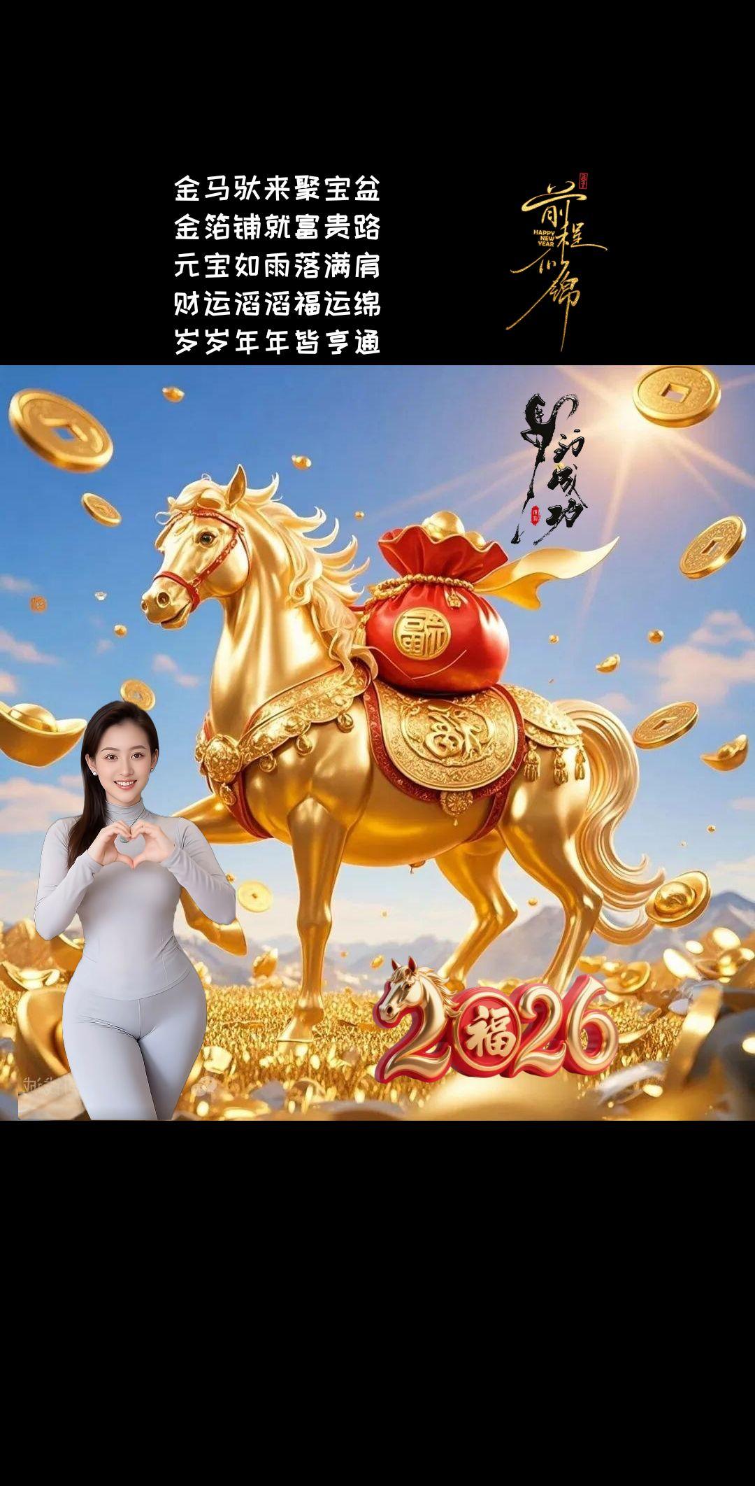 前程似锦，马到成功！我的图片全家康健好兆头抖音壁纸