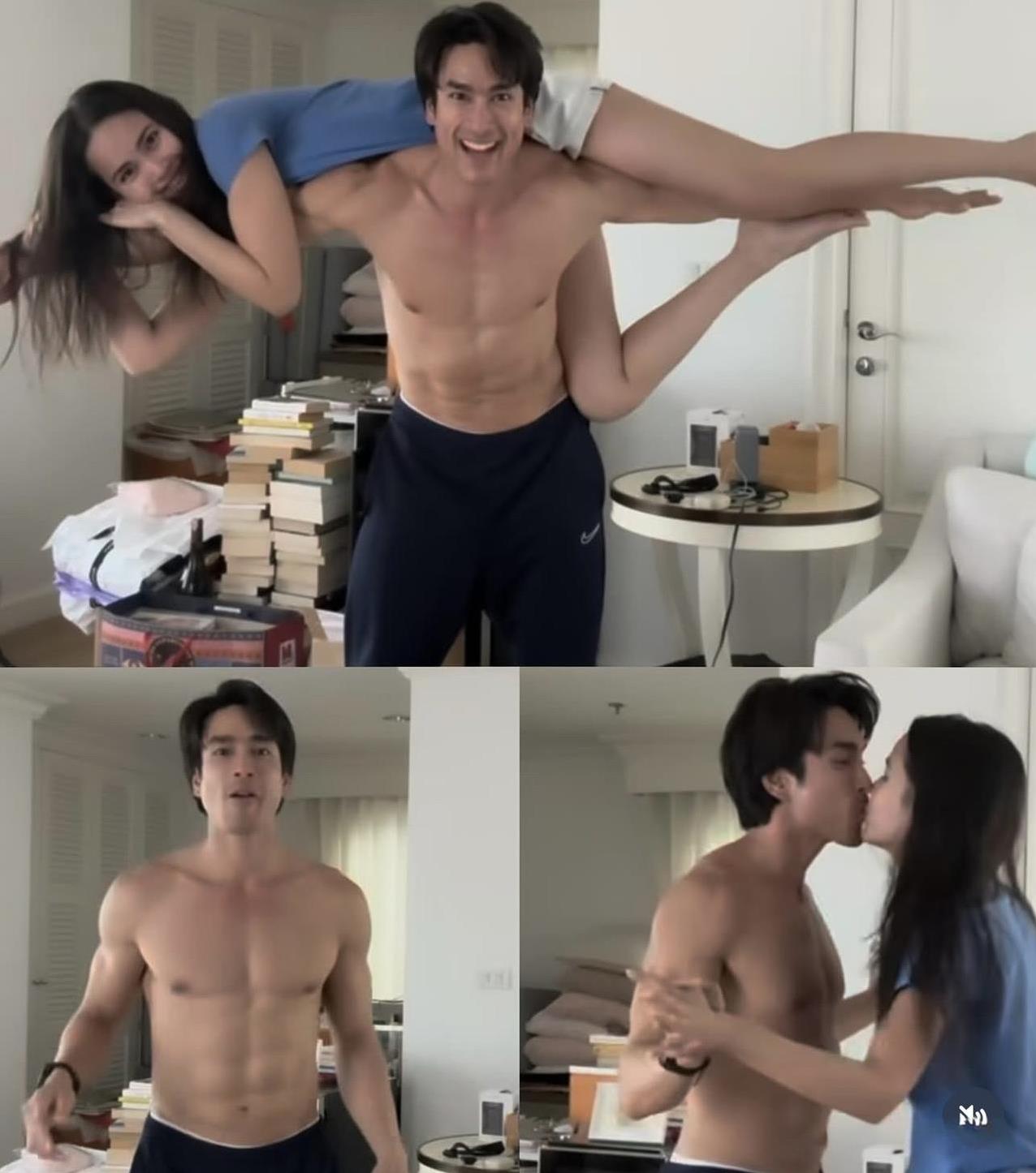 #泰国娱乐#Nadech、Yaya秀健身成果。。男友力爆棚哈。。