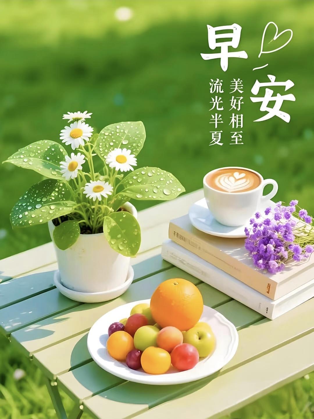 1.早安☀️不必追赶日出，你自有你的节奏。清晨的风会拂去昨日的疲惫，新的