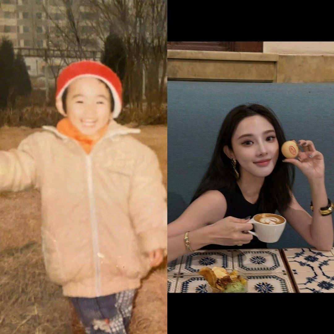 彭小苒等比例长大被彭小苒的童年照惊艳到了！从小就是美人胚子，浓眉大眼的高颜值