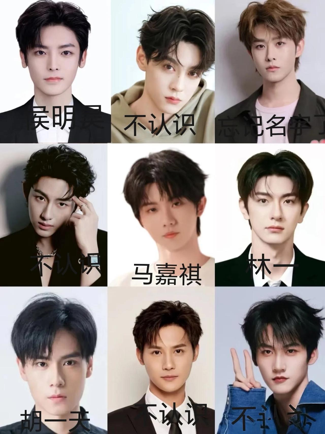 这些男明星头像放在一起，竟然感觉脸盲了。而且还有好多不认识。