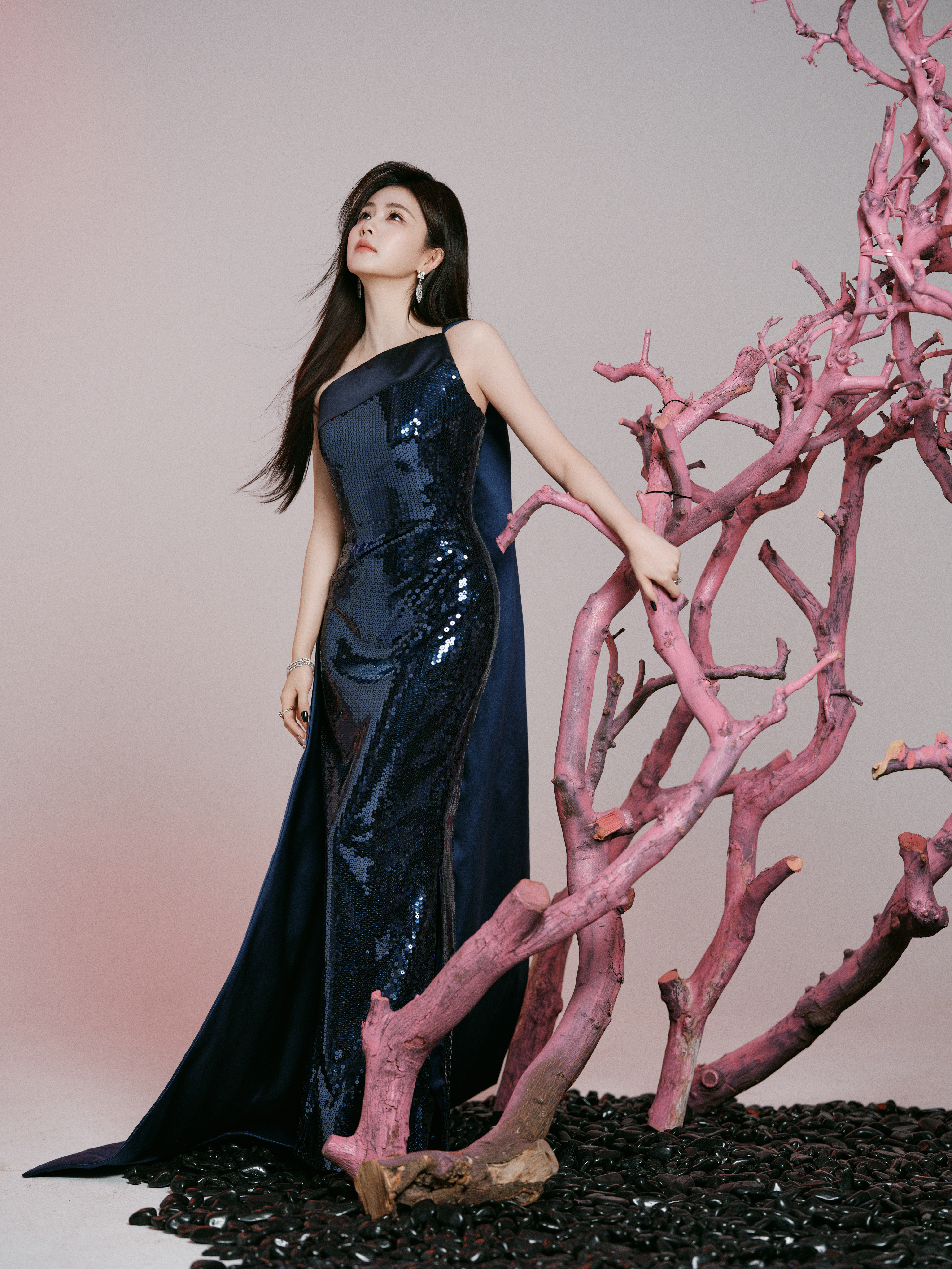 白鹿深蓝亮片裙白鹿电视剧品质盛典出图💙