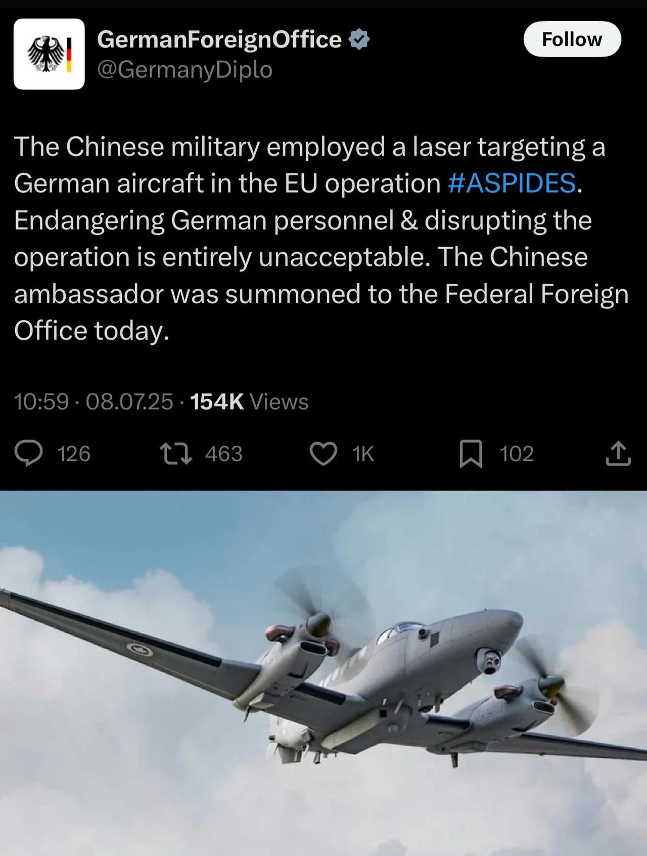 德国外交部跑外网造谣“被中国军方欺负”，结果遭遇全球网民嘲讽：自己干坏事还倒打一