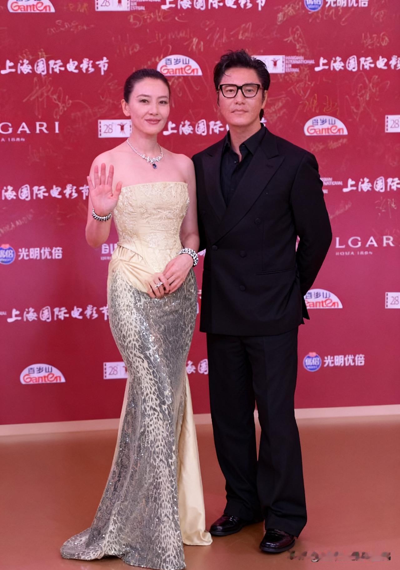 上海电影节红毯生图流出：高圆圆陈坤同框养眼，梁朝伟刘嘉玲细节撒糖第28届上海