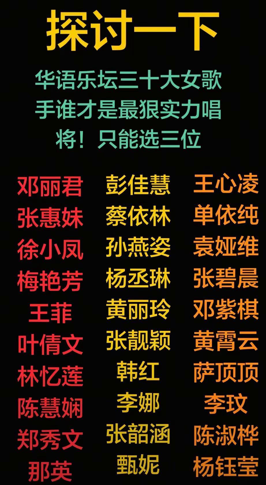 华语乐坛最有实力的唱将：你选哪一位？