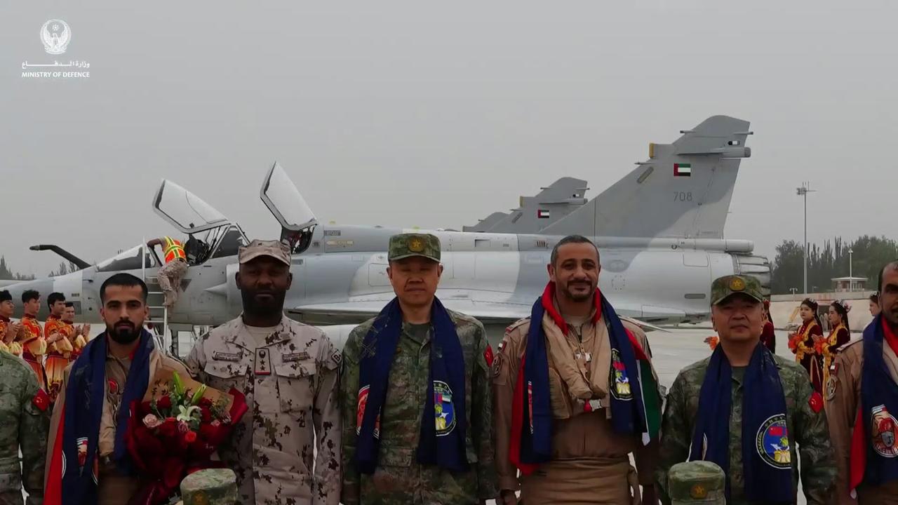 阿联酋方面发布了中国空军和阿联酋空军在新疆和田进行的“猎鹰盾牌-2026”联训视