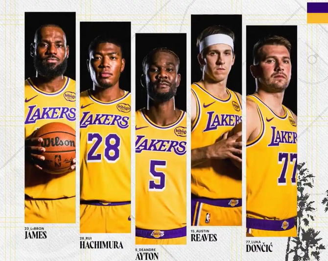 湖人现在阵容.：东契奇里夫斯詹姆斯八村垒艾顿.我没见过一支争冠球队场