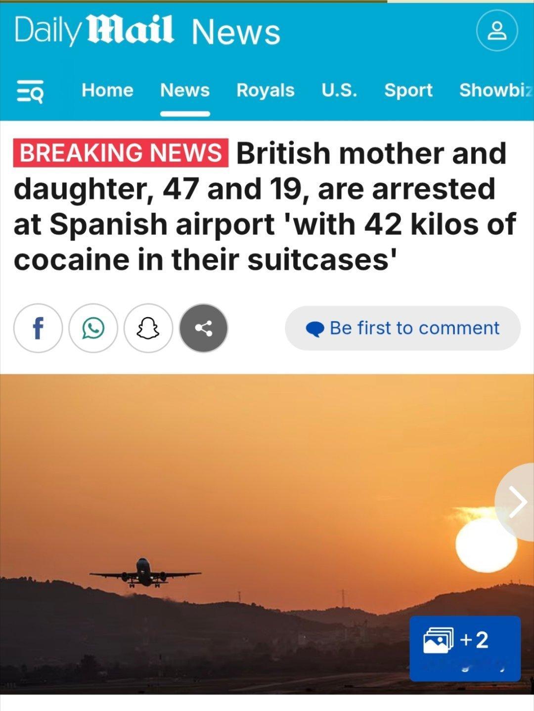 应该有不少普通英国人这样运毒。¹西班牙，瓦伦西亚机场，刚刚抓到一对母女。84斤