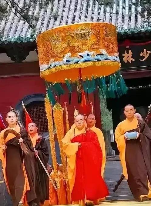 天哪！这是天子出门才有的阵仗啊！看那个头盖上面还绣着龙纹啊，这个野心太大了吧？