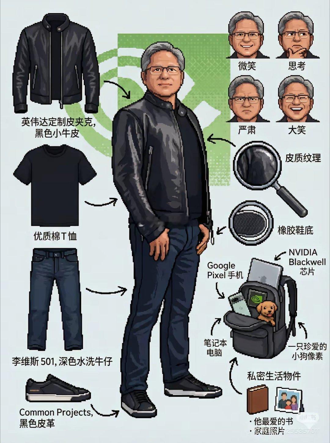 黄老板穿搭的解读厉害了看起来平平常常，实际非常奢华！