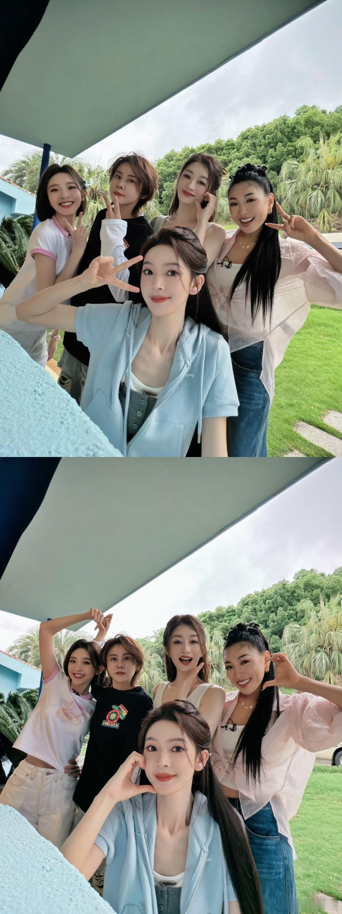 陈瑶继续和姐姐快乐集邮中陈瑶乘风后台和姐姐们疯狂贴贴！每张合照都甜到心坎里，比