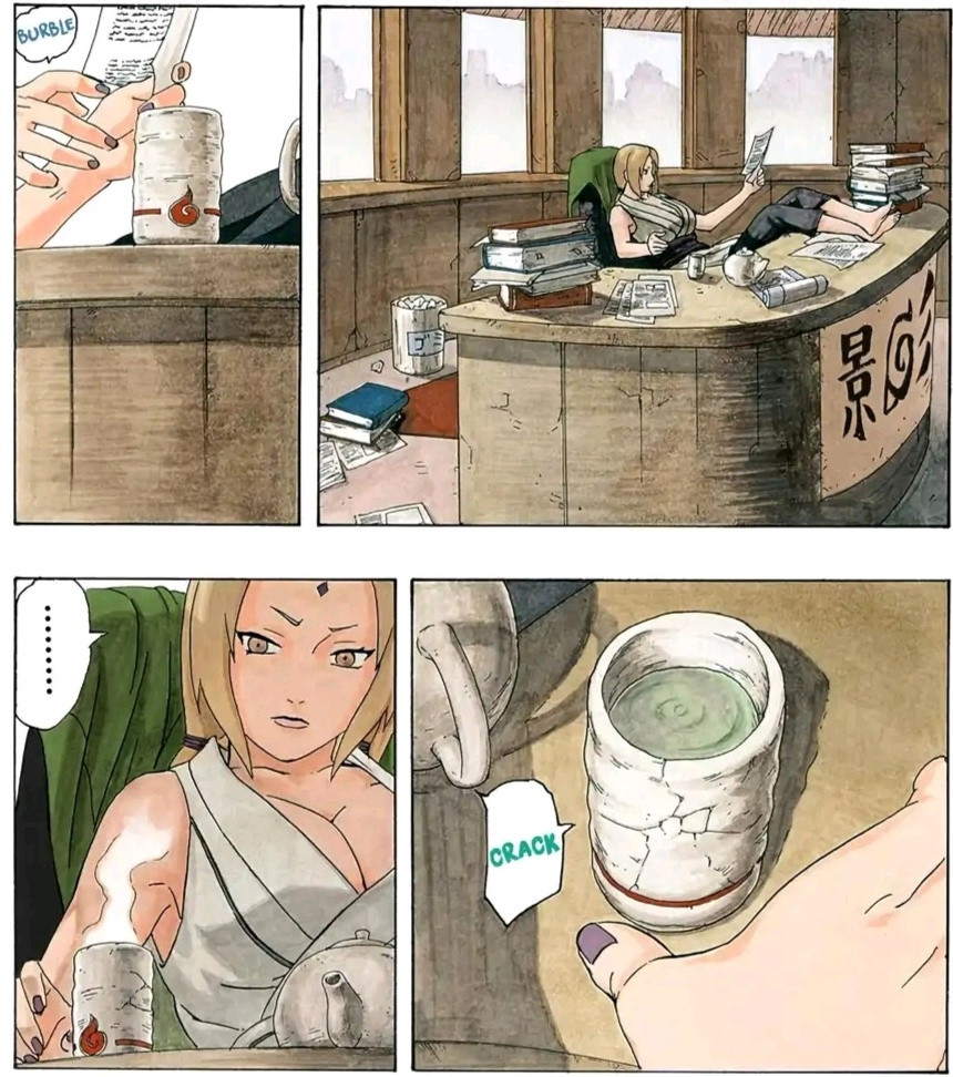 在火影办公室脱鞋晾脚的纲手堂堂火影竟如此…