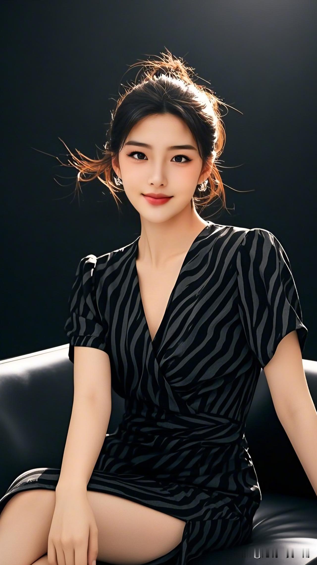 黑裙美人坐，风姿绰约间。照片记录眼中的美黑裙少女，优雅迷人，气质满分！