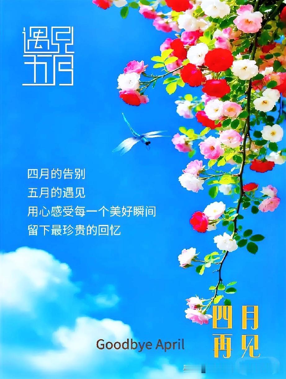 四月再见，五月你好！四月将尽，春意未歇，别让焦虑，占了春天的温柔。慢慢来，一切该