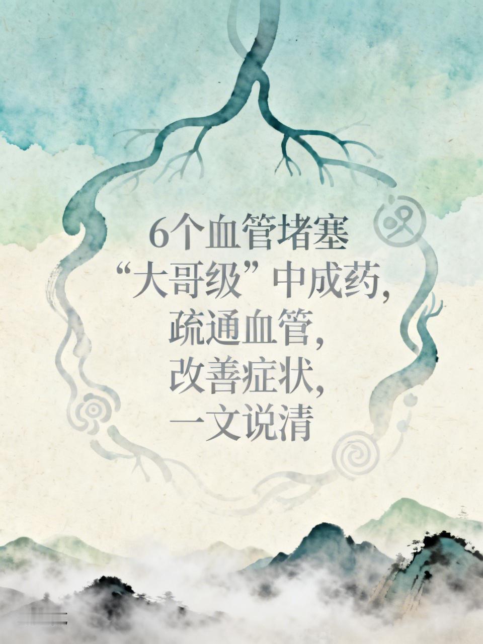 6个血管堵塞“大哥级”中成药，疏通血管，改善症状，一文说清血管堵了，这是很多