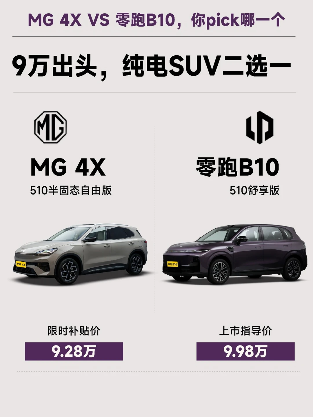 9万出头，家用纯电SUV怎么选？