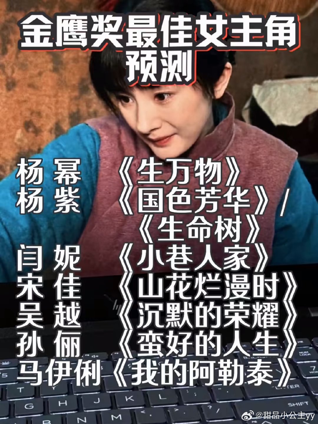金鹰奖视后入围名单预测第33届金鹰奖视后入围预测已演变为公认的“超级大年”，目前