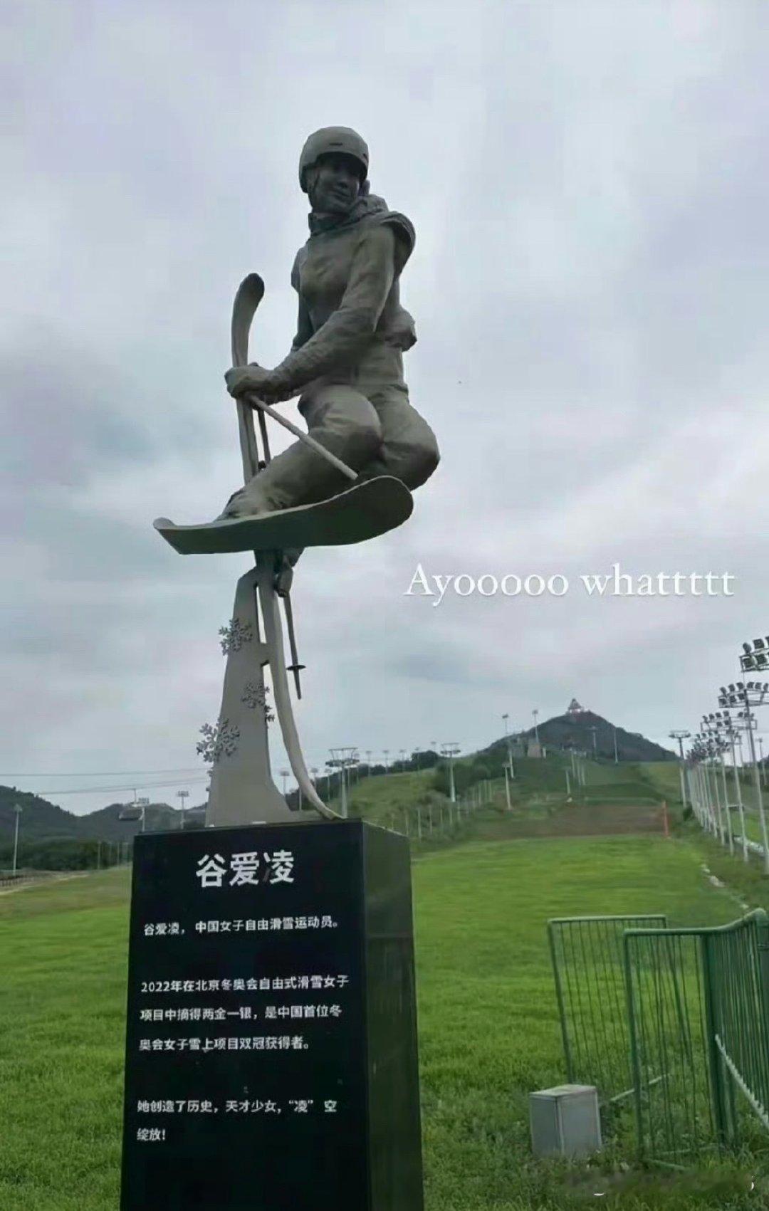 19岁的谷爱凌就有了自己的个人雕像，真是人生赢家，太优秀​