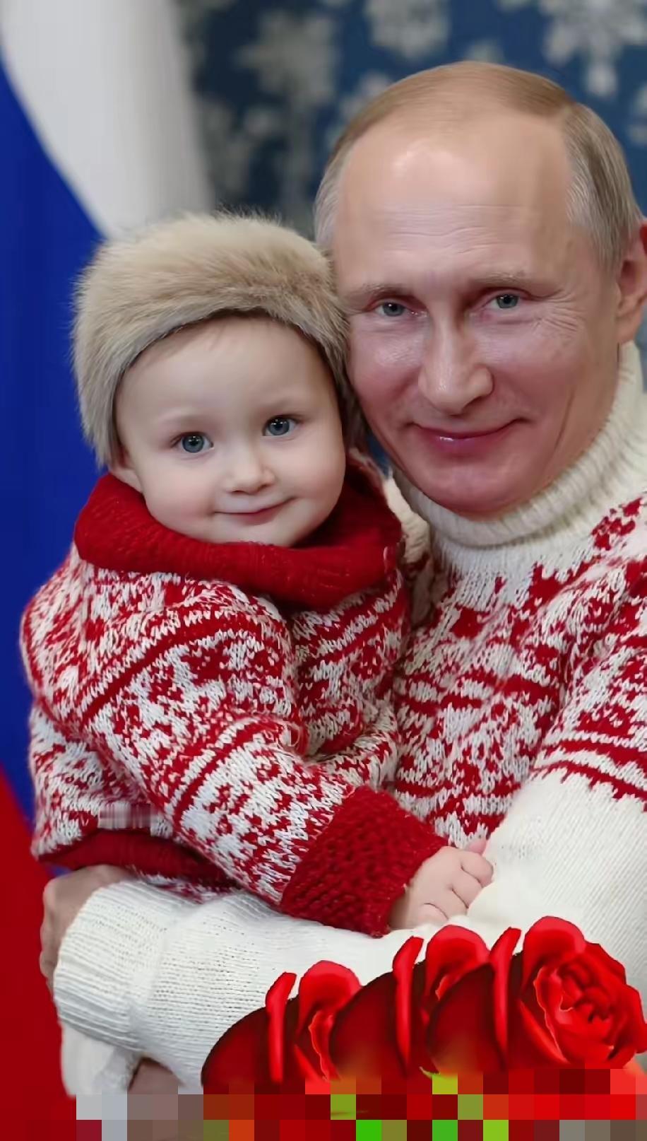 祖孙俩同穿同款花色毛衣同框，这画面直接暖到人心坎里！铁血硬汉也有最柔情的一