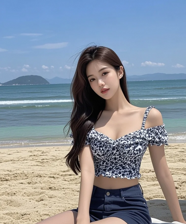 哇塞！沙滩上这位高颜值美女，和海浪玩得好嗨，这快乐谁能比？
