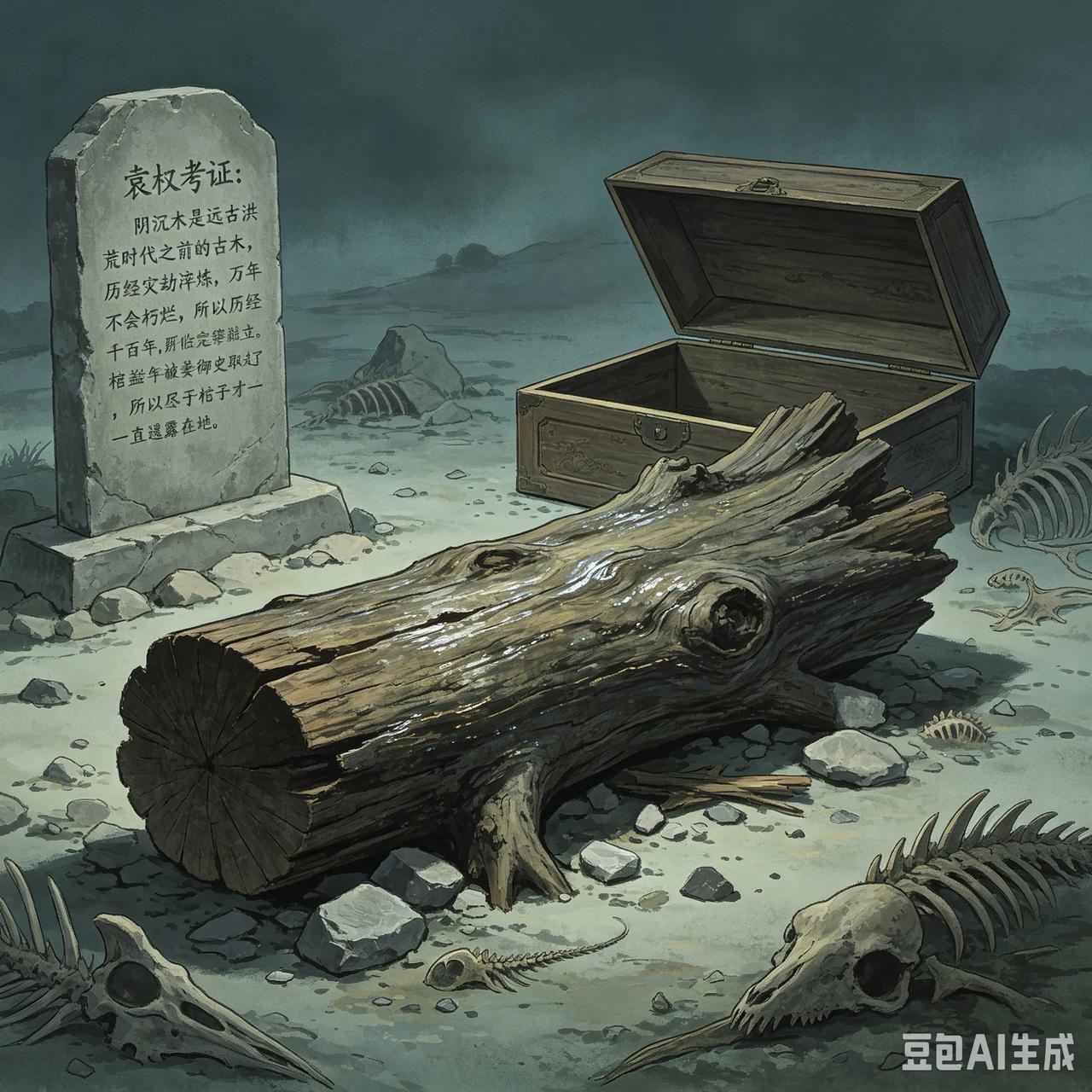 清朝乾隆丙辰年，袁枚路过广西全州，看见一处绝壁上放着个匣子，像木头却又不像木头，