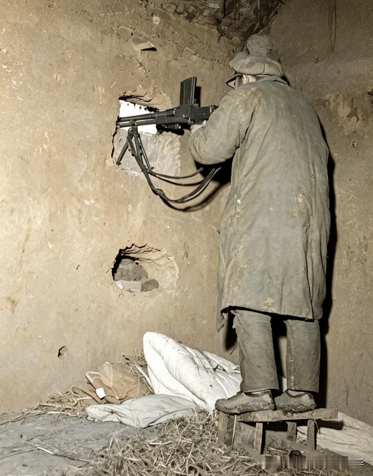 1948年太原围城最后时刻：一张碉堡老兵照片，道尽乱世悲凉1948年冬，冰